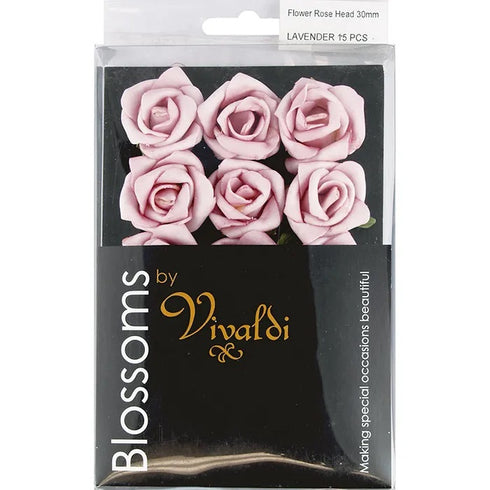 30mm Foam Rose Head Flowers (available in 6 colours)